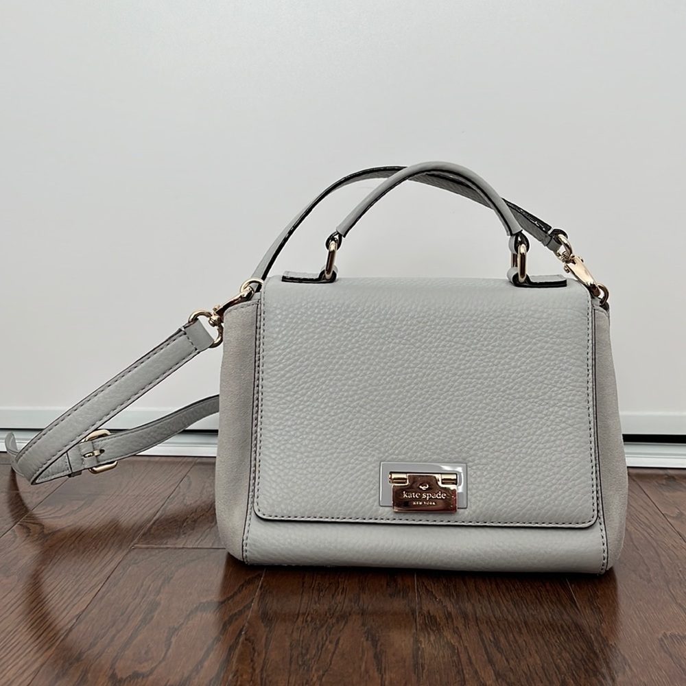Kate Spade Gray Leather Top-Handle Crossbody Bag